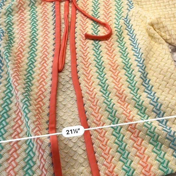 Vintage Multicolored Polyester Tie Front Shirt sleeve jacket size small - Picture 15 of 16